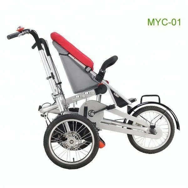 Portable Three-Wheel Parenting Bike Bicycle with High Landscape Foldable Plastic Frame for Travel and Baby Walker for Kids