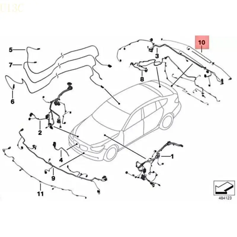 

U13C Parking Wiring Harness Replacement Parking Assist Cable for F10 F12 F13 f18 Auto Accessories 61119336380