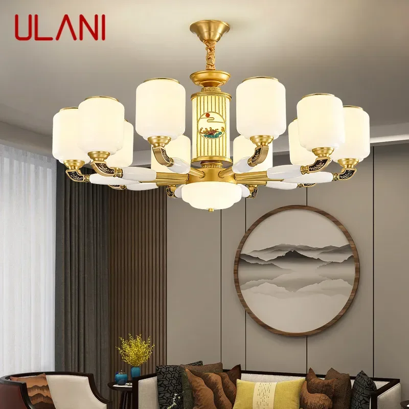 

ULANI Contemporary Luxury Brass Pendent Lamp Chinese style Living Room Dining Room Bedroom Villa Hotel Sample Room Chandelier