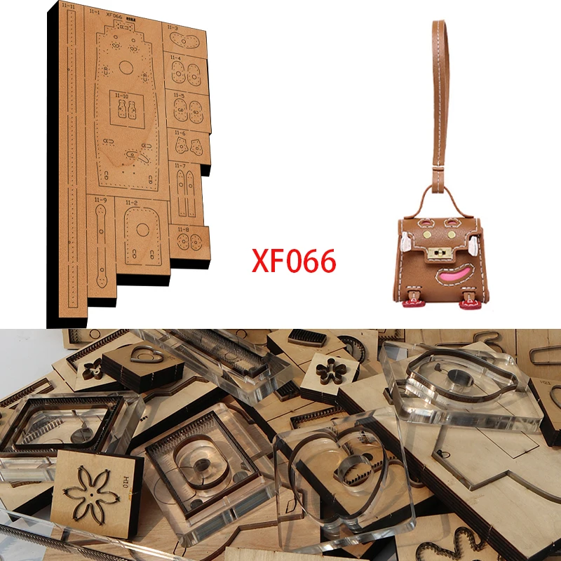 New Japan Steel Blade Wooden Wallet Leather Craft Punch Hand Tool Cut Knife Mould Mini Bag XF066