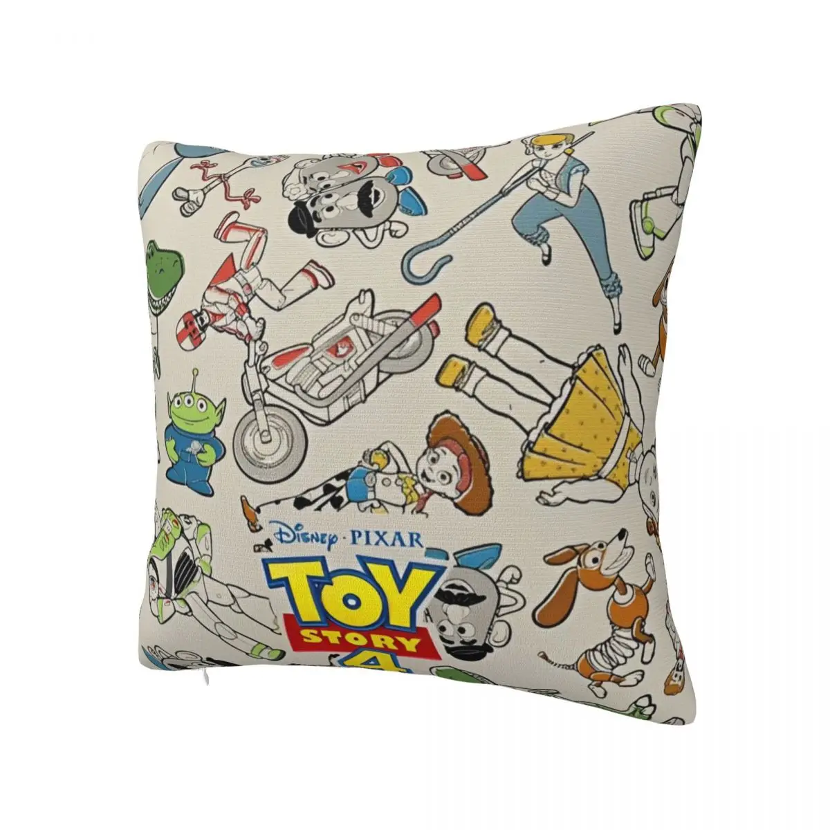 Toy Story Cartoon Cute Pillowcase Printed Polyester Cushion Cover Decorative Woody Aliens Throw Pillow Case Cover Zipper 40*40cm