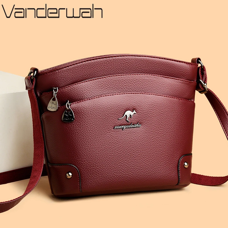 

3 Layers Women Soft Pu Leather Shoulder Crossbody Bag Designer Cell Phone Bag Lightweight Casual Commute Travel Purse Sac