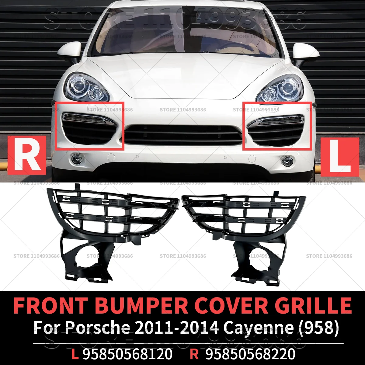 

Для Porsche Cayenne (958) 2011-2014 гг., решетка переднего бампера, левая и правая OEM 95850568120 95850568220 95850568130 95850568230