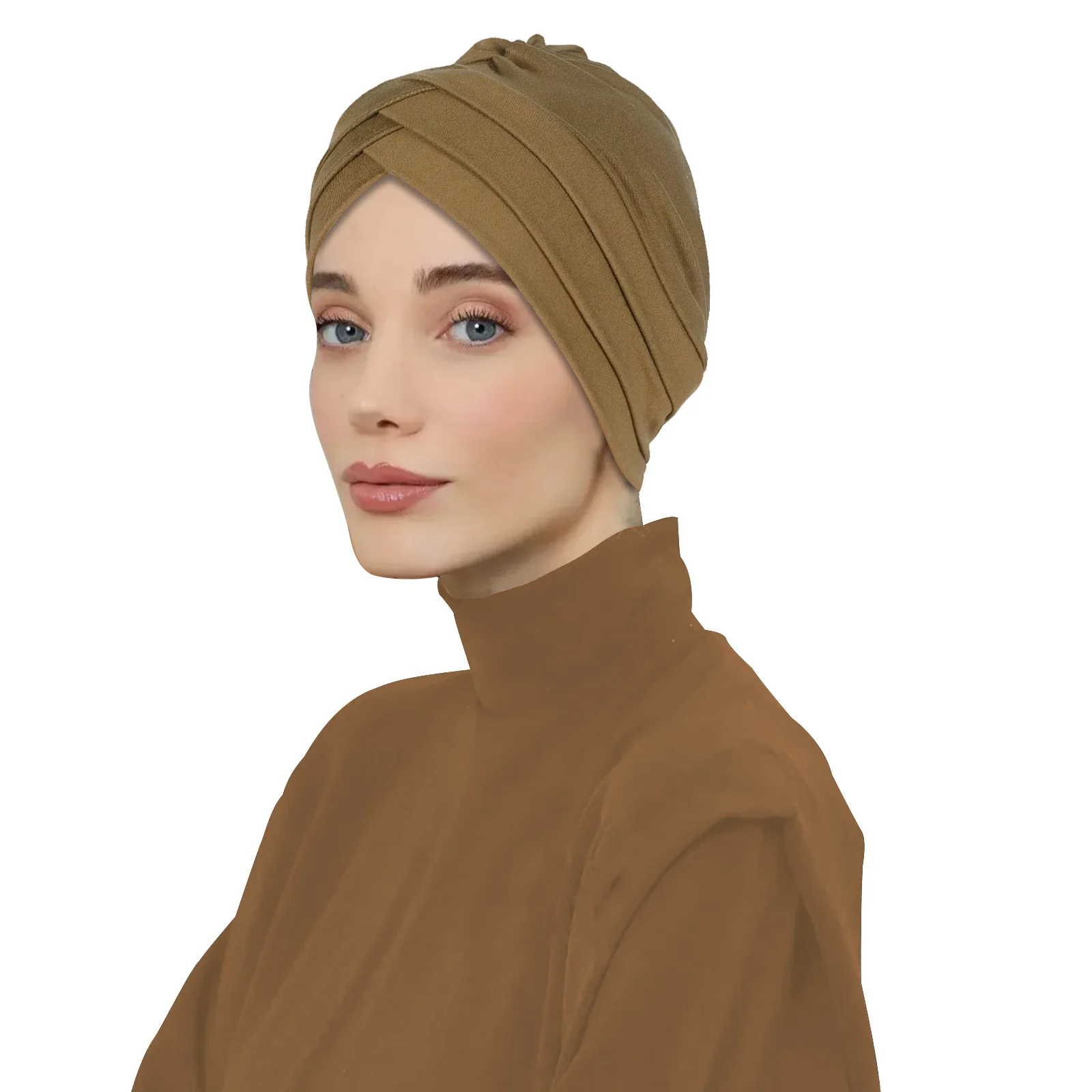

Jersey Underscarf Forehead Cross Turban Women Chemo Cap Muslim Hijab Headscarf Bonnet Beanies Hair Loss Turbante Mujer