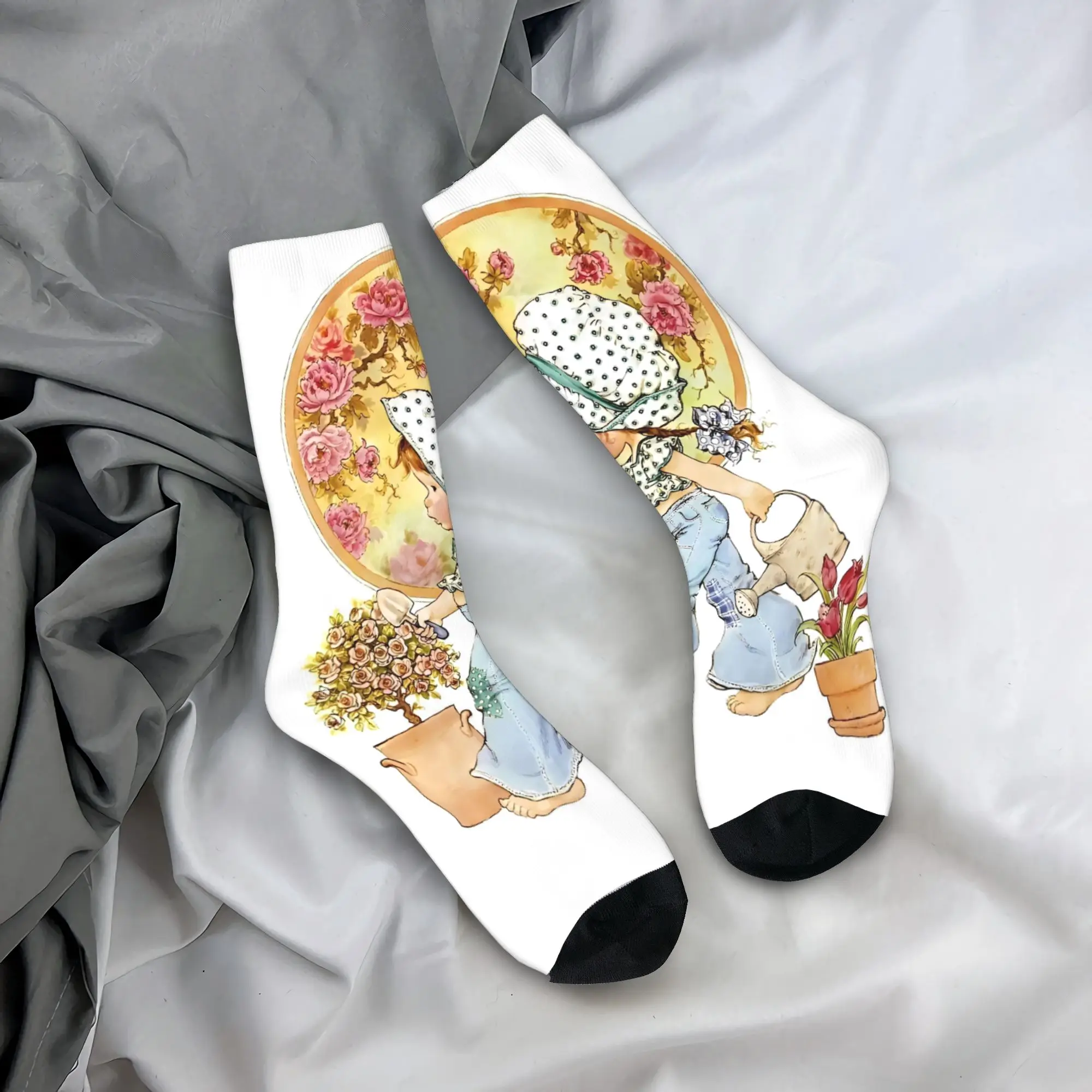 

Sarah Kay With Cat Knitted Socks Printed Stockings Anti Slip Men's Socks Comfortable Winter Gothic Cycling Socks