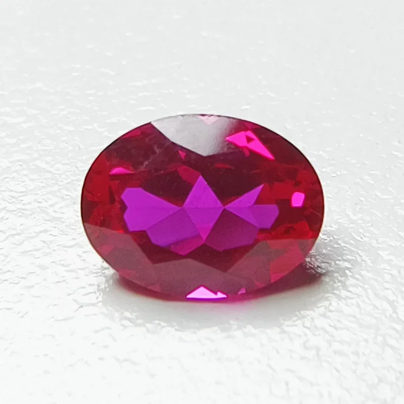 Lab Grown Sapphire Oval Shape Rose Red Color Top Quality Charm Beads for Diy Jewelry Making Selectable  AGL Certificate