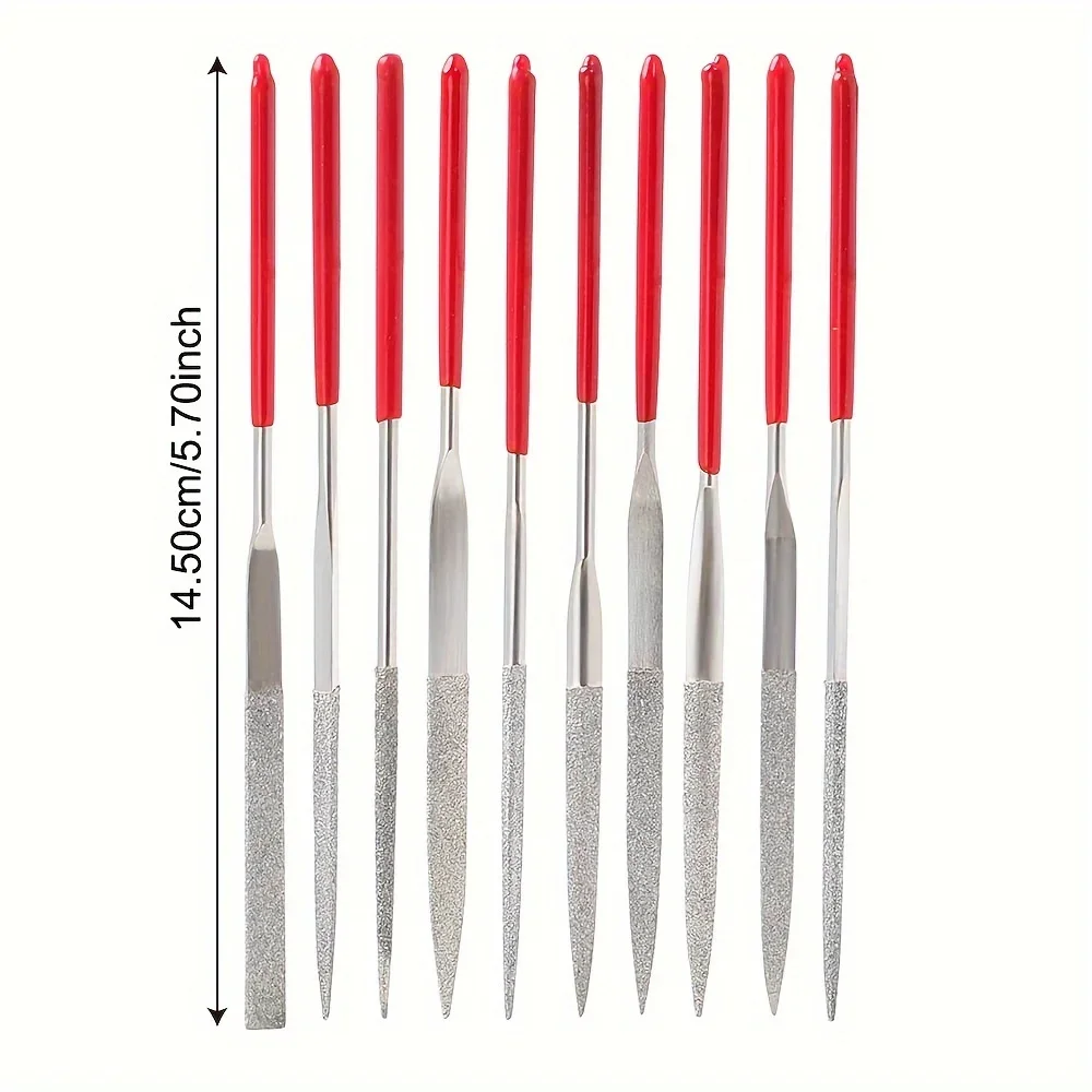 10Pcs Diamond Needle File Set For Jewelry Metal Wood Ceramic Glass Stone Craft Sharping Working Hand Carving Tool