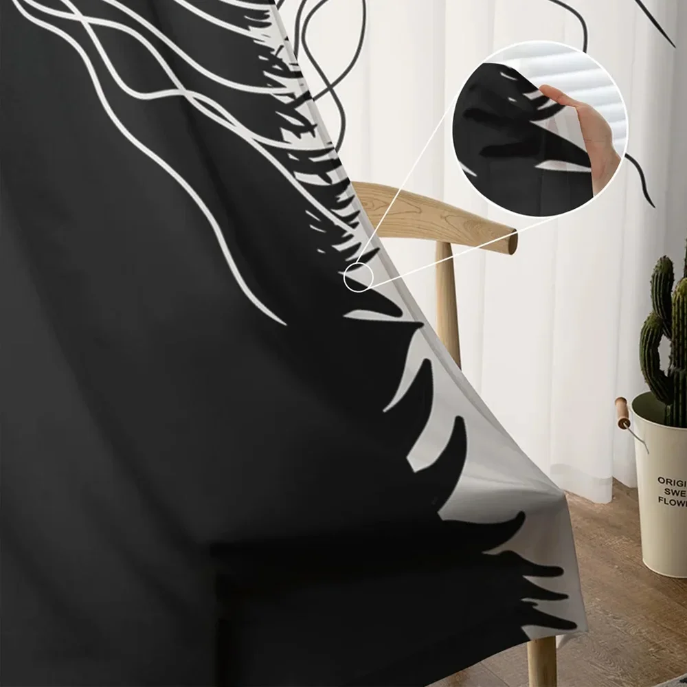 Blackout Curtains for Living Room Curtain Versaces Tulle for Bedroom Shades Home Interior Curtains 2 Pieces Halloween Decoration