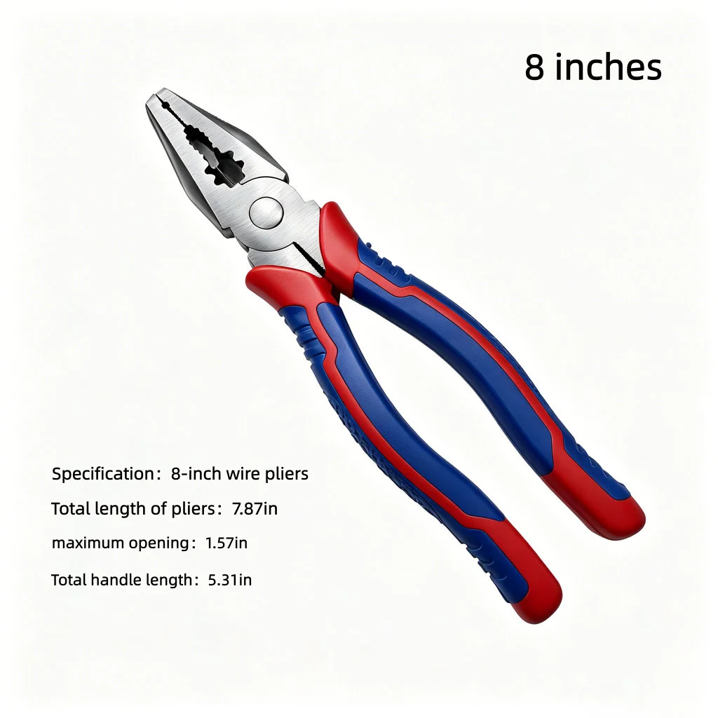 Multifunctional Combination Pliers CR-V Steel Wire Stripper Cutter Gripper Hand Tool for Electrical Metalworking Home DIY Auto R