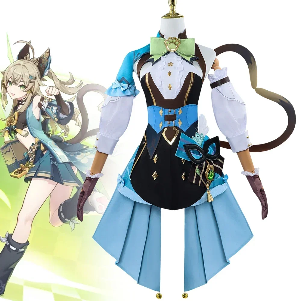 New 2025 Game Genshin Impact Kirara Cosplay Costume Women Dress Lolita Uniform Full Set Carnival Party Clothes Outfit