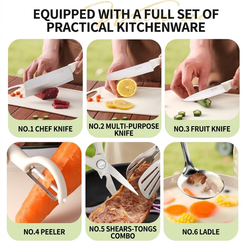 Juego de utensilios de cocina  - Camping Cooking Utensils Storage reseña y precio