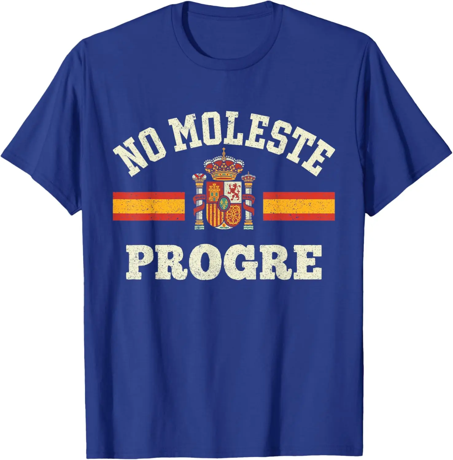 No Moleste Progre España Bandera Escudo Político T-Shirt Short Sleeve Casual 100% Cotton Shirt