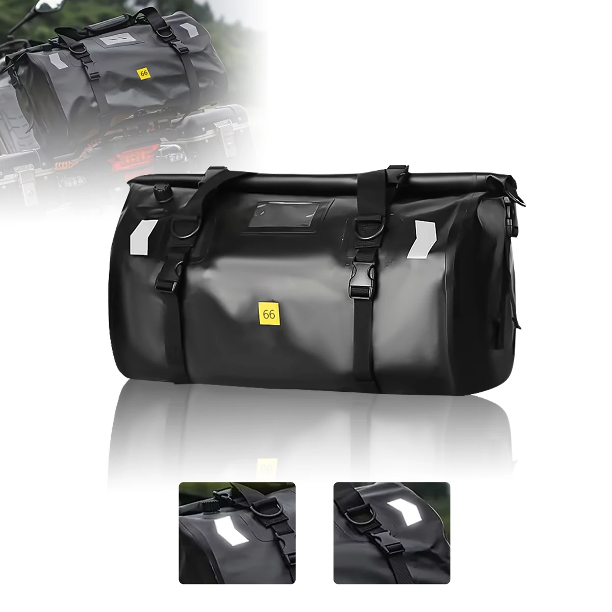 Motorfiets Waterdichte Staarttas Reizen Outdoor Droge Bagage Roll Pack Bag 20/40/66 Motorbagage Rugzak Motorfiets Zadeltas