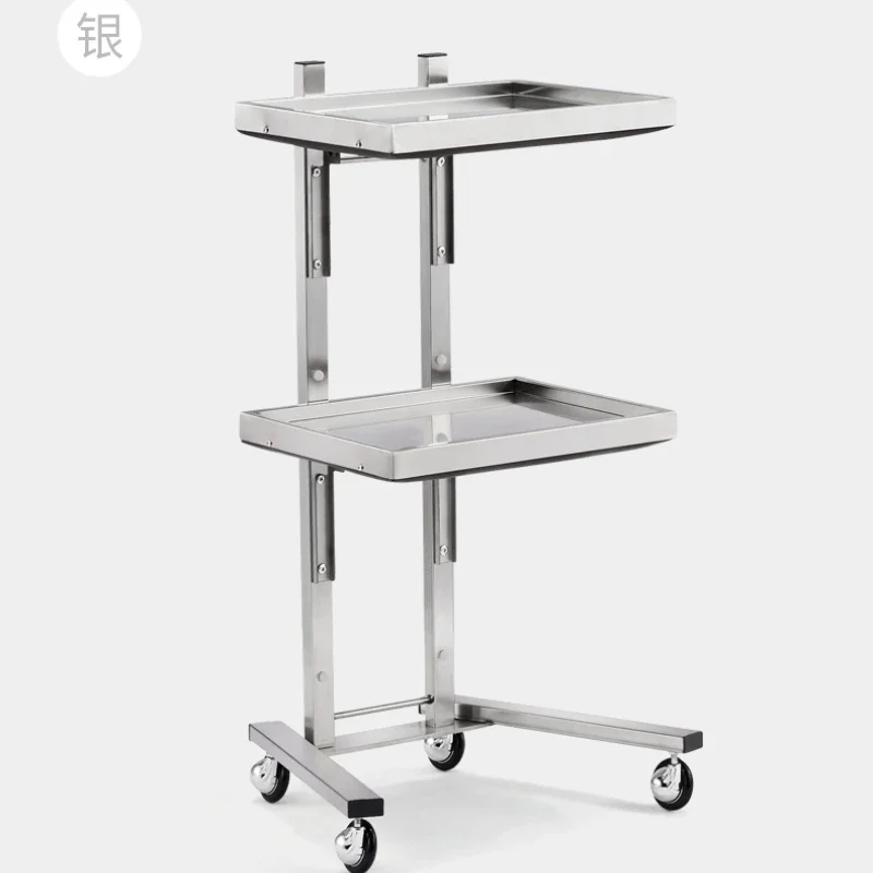 Stainless Steel Cosmetology Salon Trolley Hairdressing Small Cart Beauty Salon Fold Salon Trolley Special Carrito Furniture