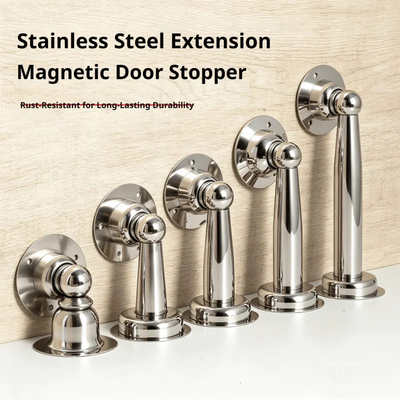 Magnetic Door Stopper, Premium Stainless Steel Heavy Duty Strong Wall Mount Door Holder for Bedroom Interior & Home Daily Use