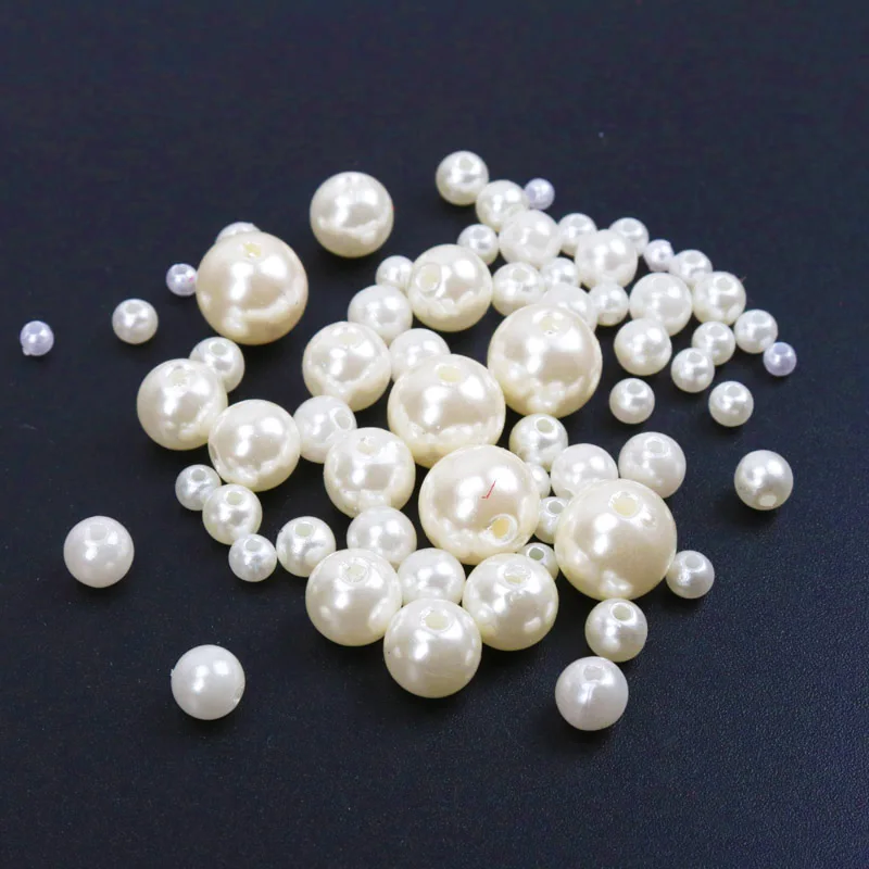 Mix Size 3-10mm Gradient Mermaid Pearls Beads Round ABS Imitation Pearl With Hole For DIY Je