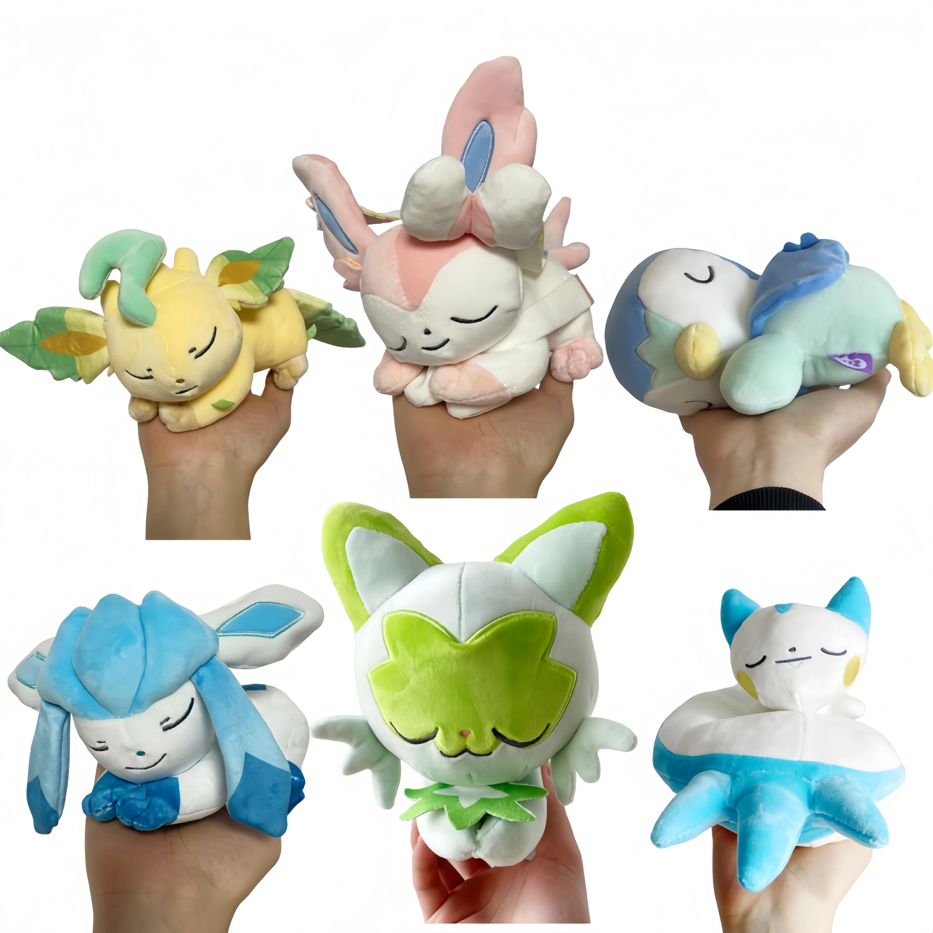 Lindo Pikachu serie durmiente Peluche Sprigatito Pachirisu Sylveon muñeco de Peluche Charizard Gengar Peluche Pawmi Pokemon juguete chico regalo