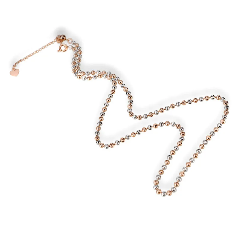 S925 Sterling Silver Necklace for Women Plated Colored Gold Super Flash Laser Cutting Pumpkin Bead Bead-chain Bracelet Wholesale