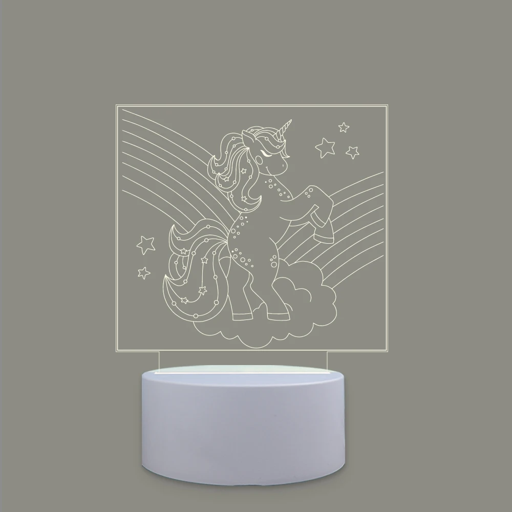 Unicorn 3D Night Light Children's Lamp for Home Room Decoration Nightlight Home Decor Christmas Gift