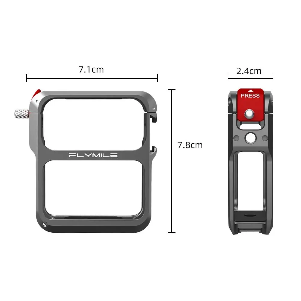 Aluminium Alloy Protective Frame Case Quick Release Durable Cold Shoe Mount Frame 1/4" Threads Expansion for DJI Osmo Nano