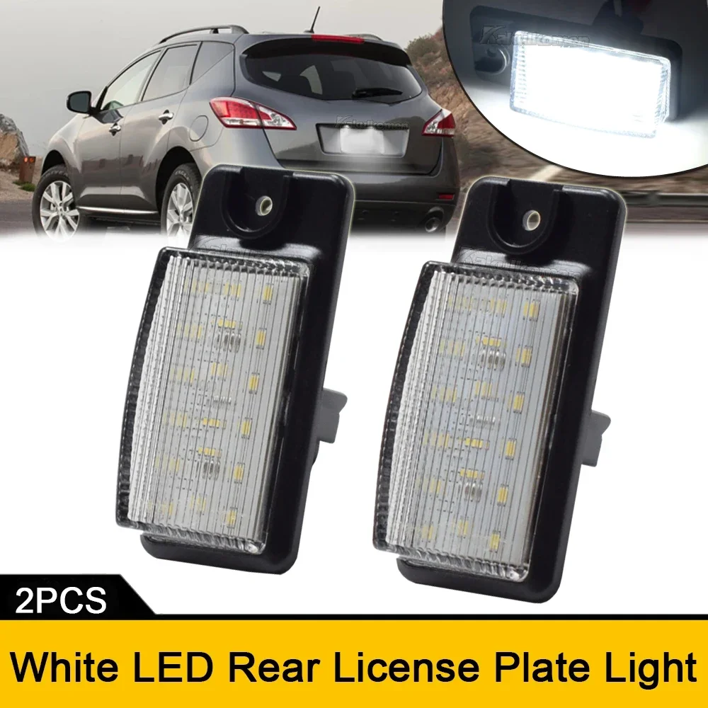 LED License Plate Light Number Plate Lamp For Nissan Altima L32 Rogue T32 X-Trail Pathfinder R51 Maxima A35 Murano Z50 Z51