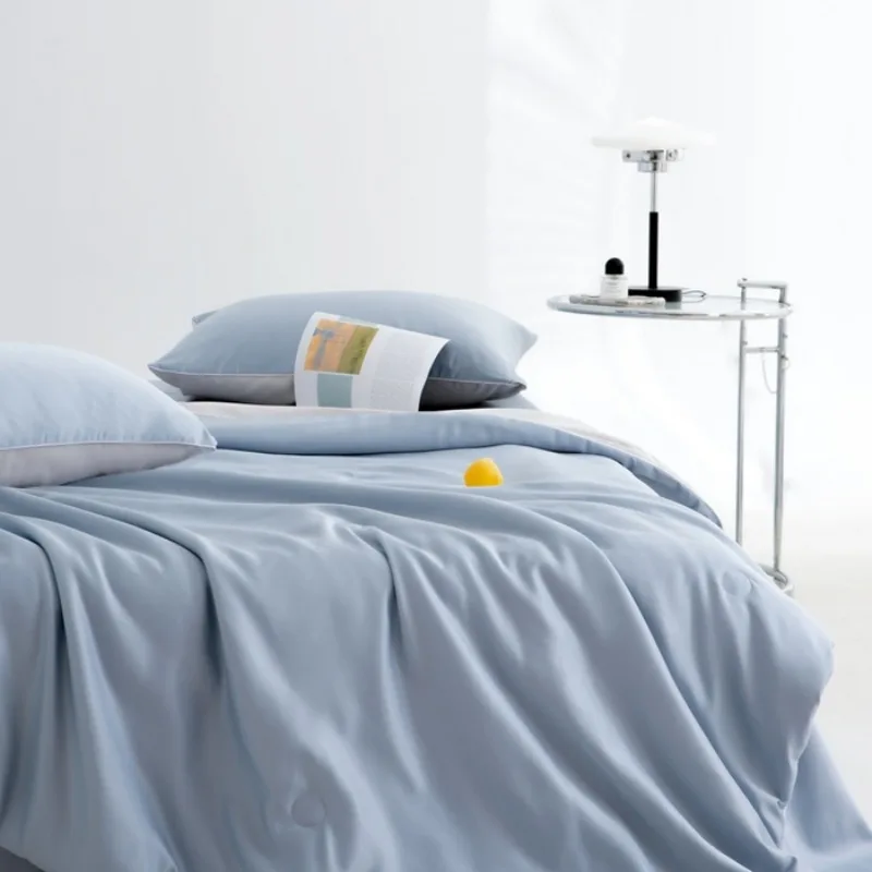 2025 new hot-selling skin-friendly and ice-feeling Lyocell Tencel fiber summer cool quilt double color quilt for summer