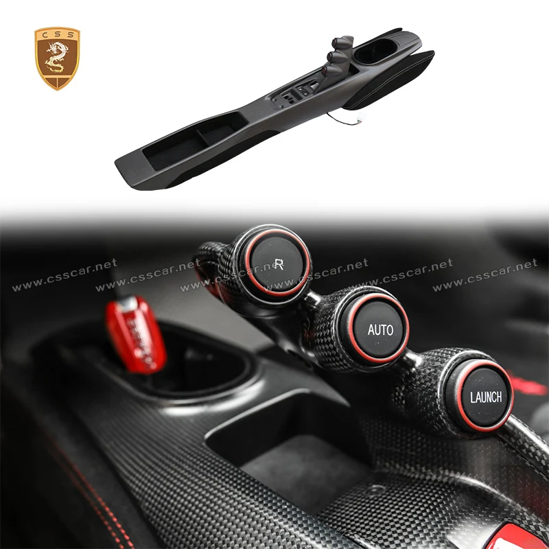 Carbon Fiber Central Control Panel Cover Decoration Trim Rod with Base For Ferrari 488 Pista Interior Modification Parts