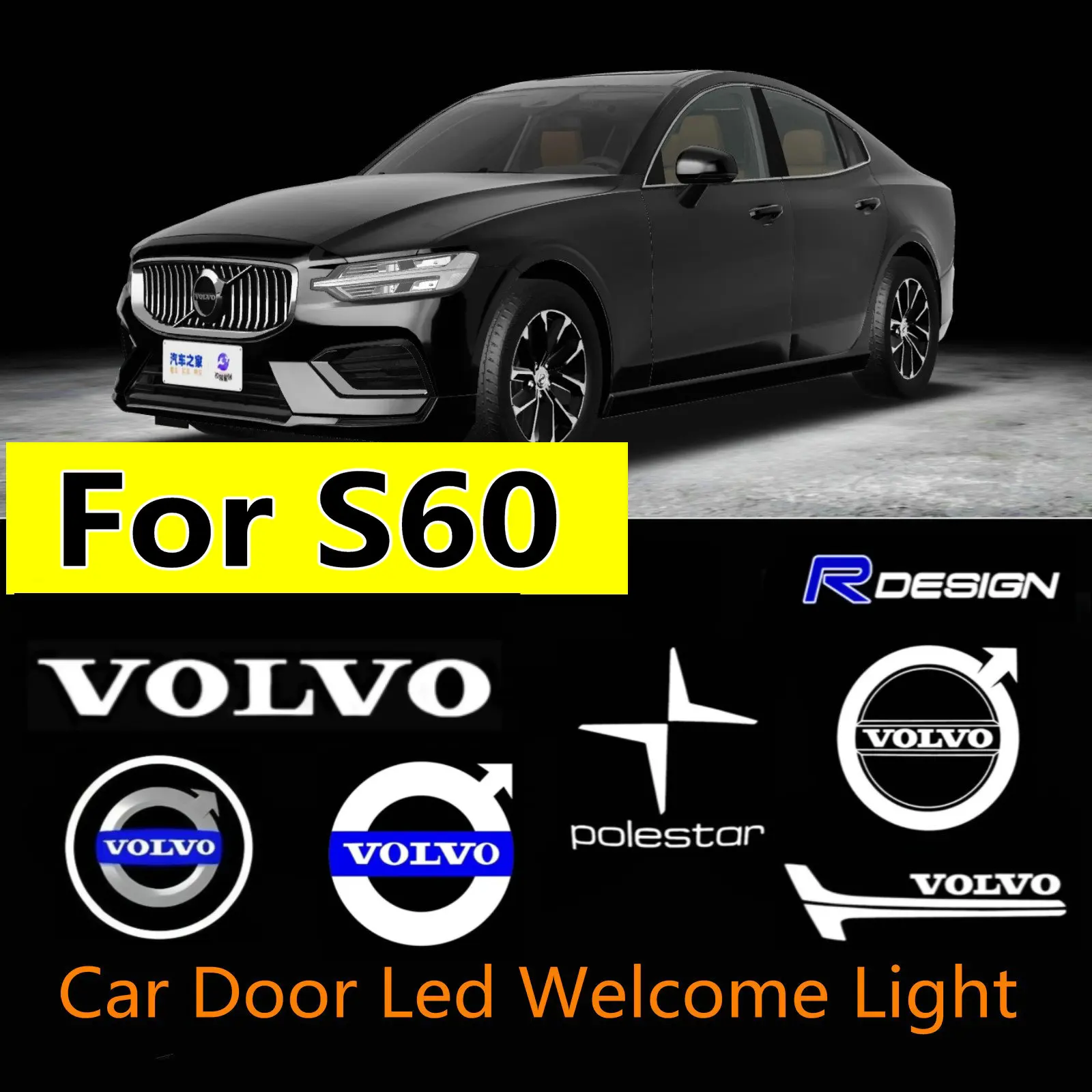 

Car Door Projector Logo Welcome Light For VOLVO S60 Accessories RDESIGN 2014-2024 2015 2016 2017 2018 2019 2020 2022 2023 2021
