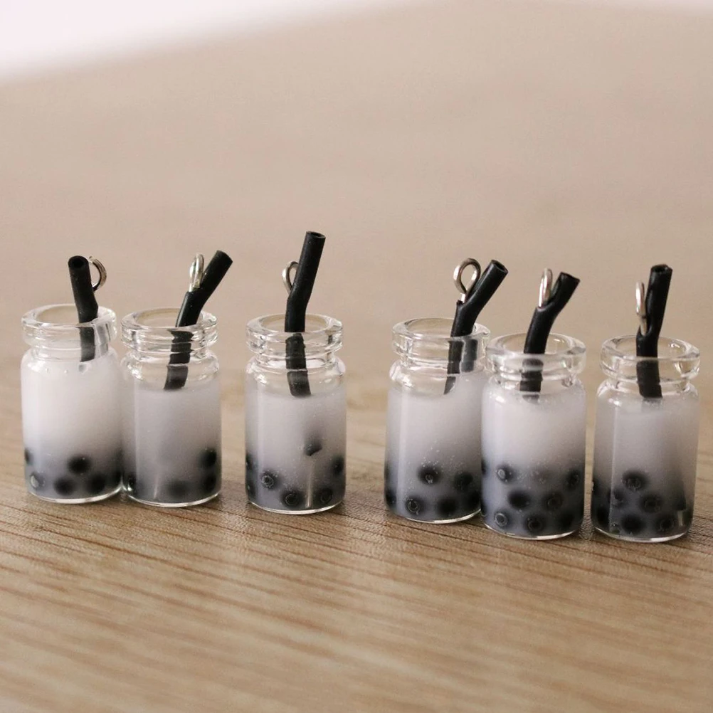 

20 Pcs Simulated Tea Cup Pendant Earrings Creative Funny Charms Background Decor Keychain Accessories for Backpack