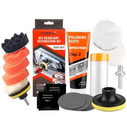 Pulido de faros delanteros de coche, papel de lija de esponja de 3 pulgadas, Kits de cera para reparación de luz de coche, protección UV, Accesorios para automóviles líquidos