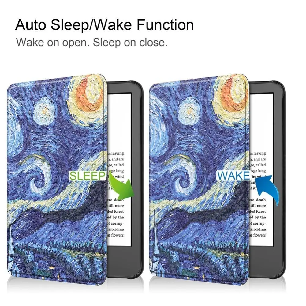 Nova e-reader capa protetora de couro caso auto sleep/wake escudo protetor completo kindle 2024/2024 lançado 11/12th geração