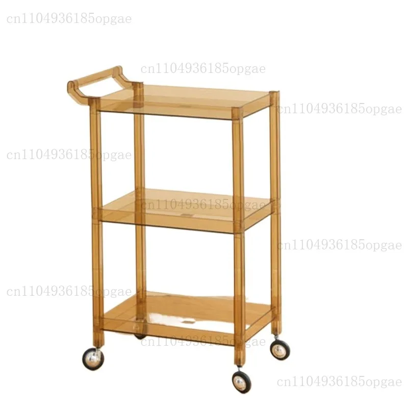 Acrylic trolley barber shop perm and dyeing tool cart beauty salon storage cart anti-dyeing cream anti-tangling