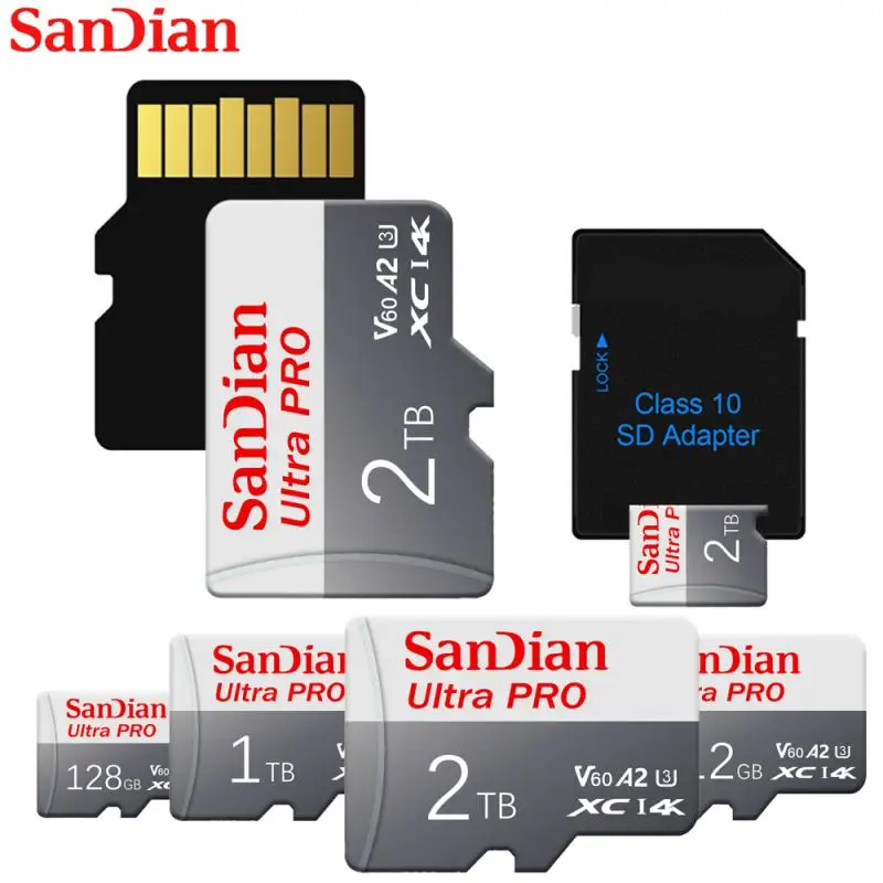 Original Micro TF SD Card 512GB A2 C10 TF Card Flash Card 128GB Memory Card 100mb/s High Speed SD Card 256GB For PC/Phone/Camera