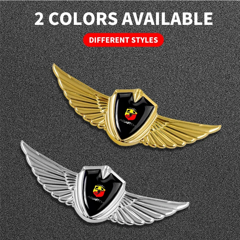 Metal Wings Car Decal Sticker Suitable for Abarth 500 595 124 Spider Exterior Side Window Trunk Decoration Accessory