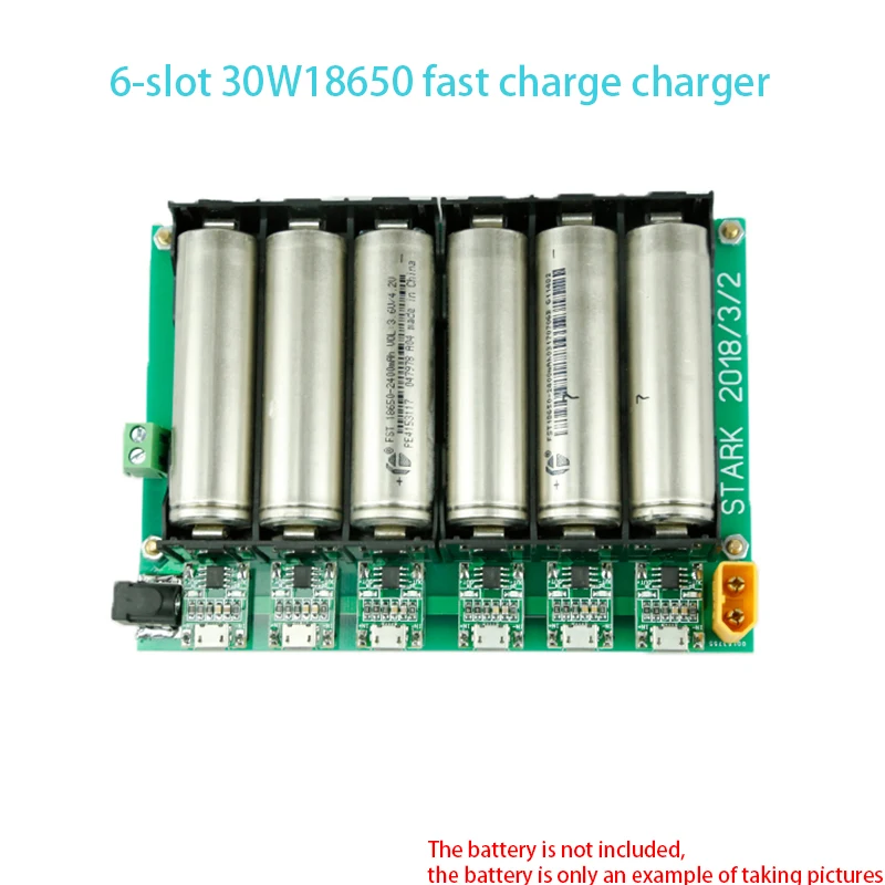 6 Slot 10-Slot 18650 30W/50W Rechargeable Lithium Battery Charger Module Fast Charge YP4056 USB Multi-interface Input