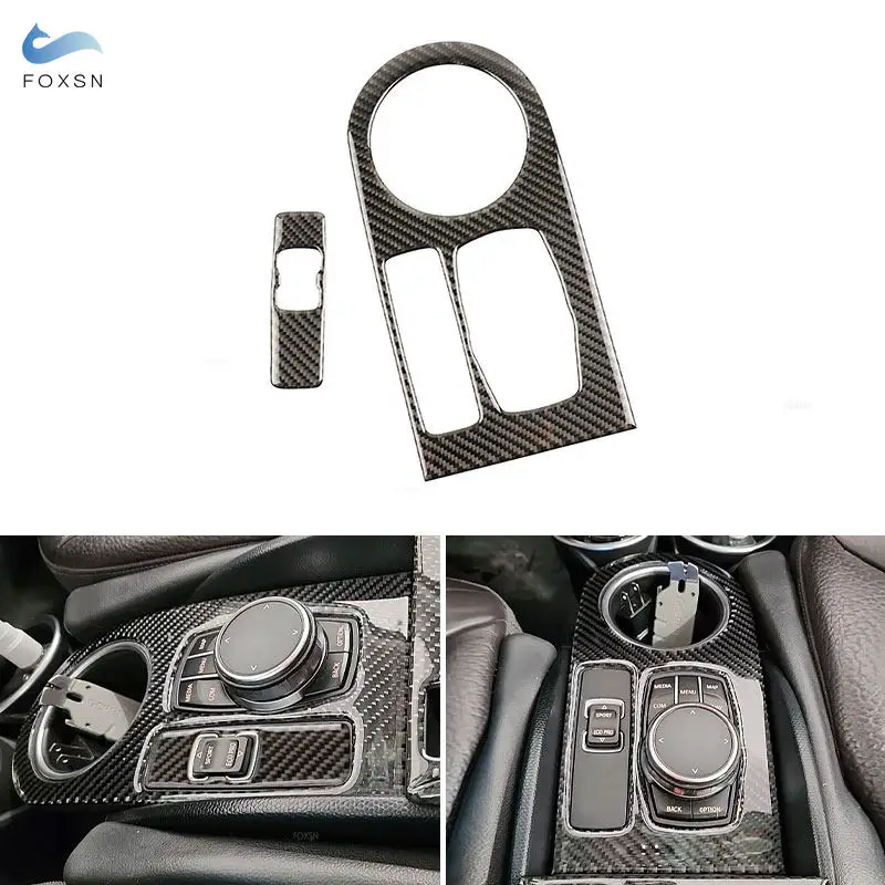 Soft Carbon Fiber Car Accessories Central Gear Shift Panel Trim For BMW i3 2013 2014 2015 2016 2017 2018 2019 2020 2021 2022