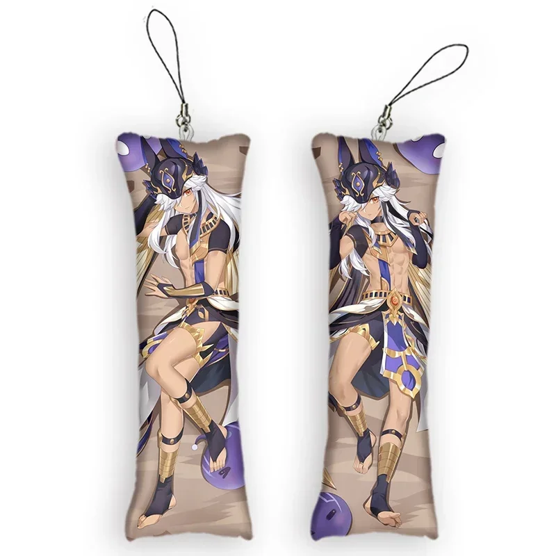 

New design Anime Keychain Genshin Impact Cyno Dakimakura Mini Pendant 3D Printed Ornament Cartoon Cute Small Body Pillow Pendan