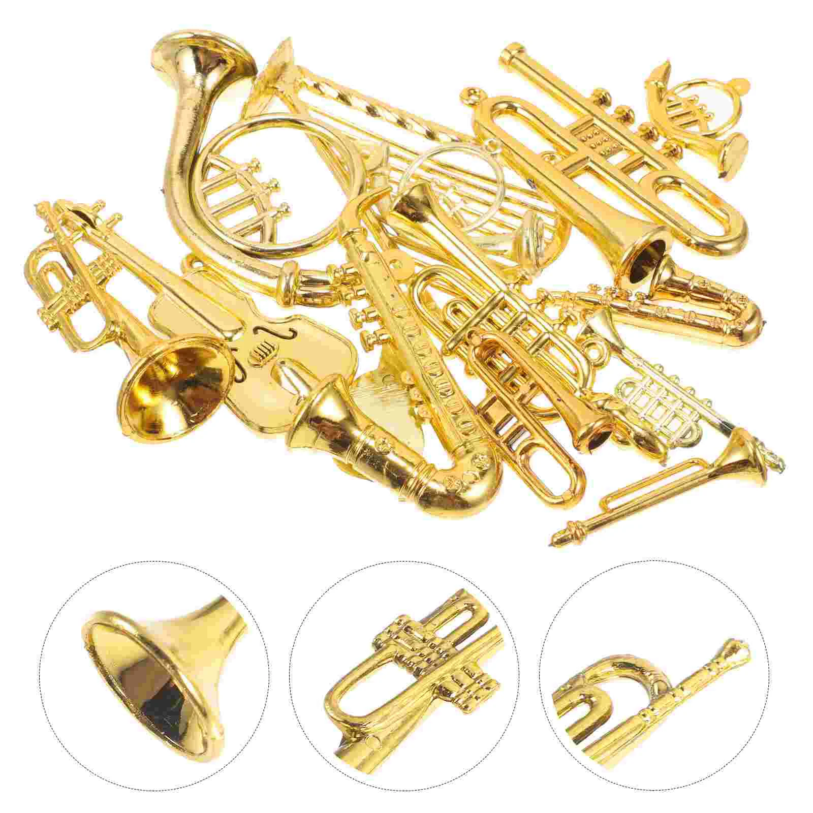

14 Pcs Small Musical Instrument Pendant Miniatures For Xmas Instruments Lyre Harp Tiny Ornaments Acrylic Kit Accessories Toys