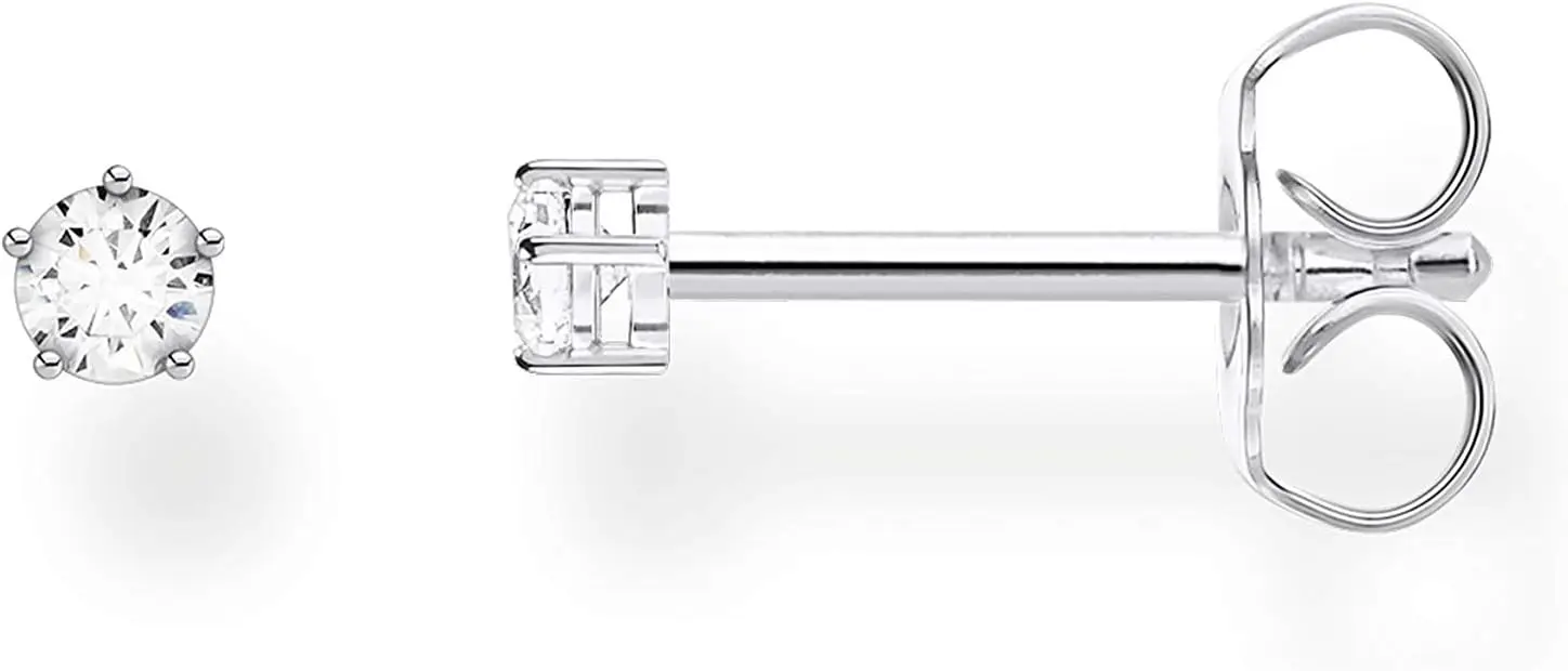 

Small White Stone Stud Earring in 925 Sterling Silver H2147