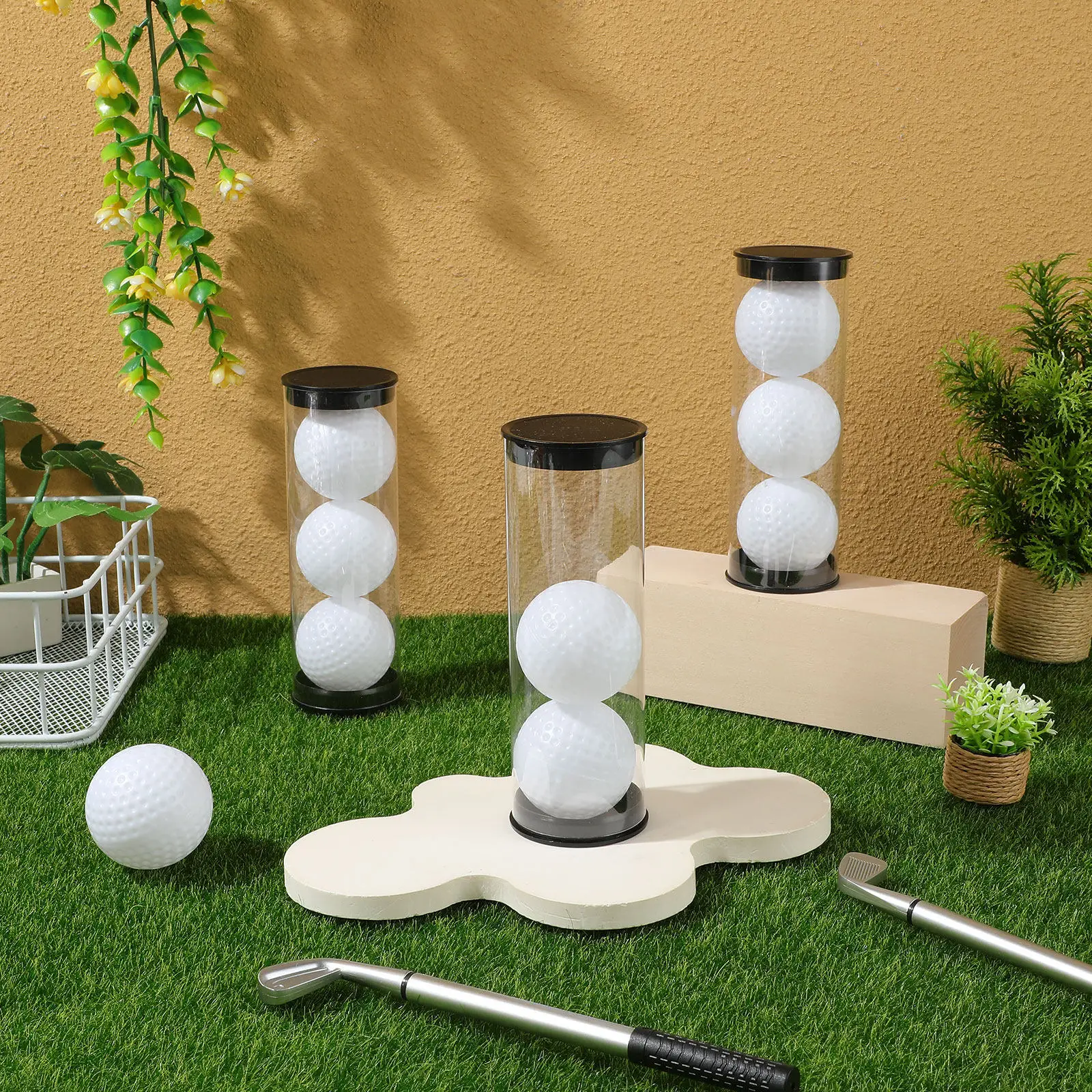 Golf Ball Storage Tubes 4 Pack Transparent Sturdy Plastic Display Holders Organizer for Home Store Travel