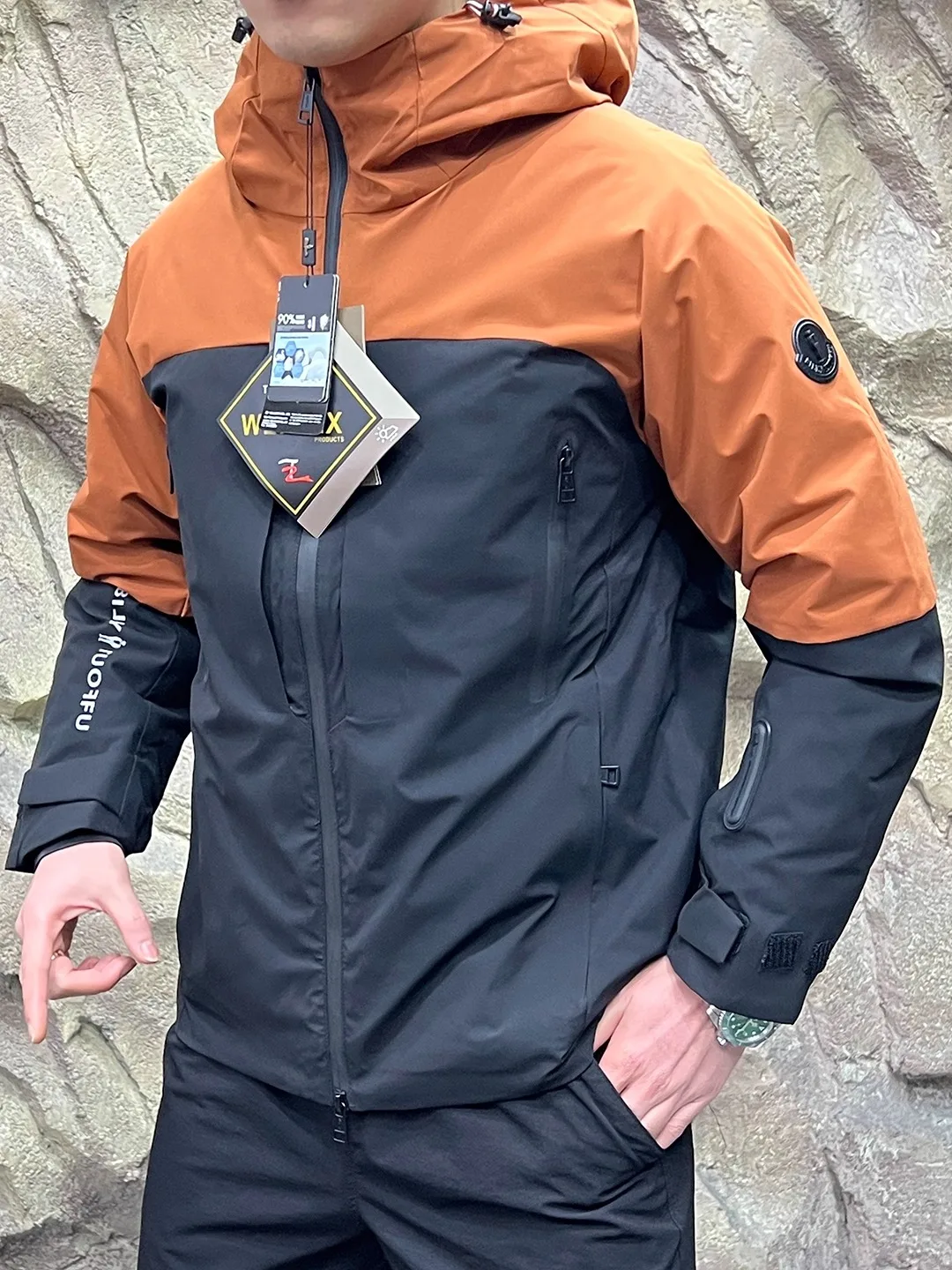 

High-End Outdoor Polar Exploration down Jaet Waterproof Windproof Filling White Du down Warm Thiened Long Sve Zipper