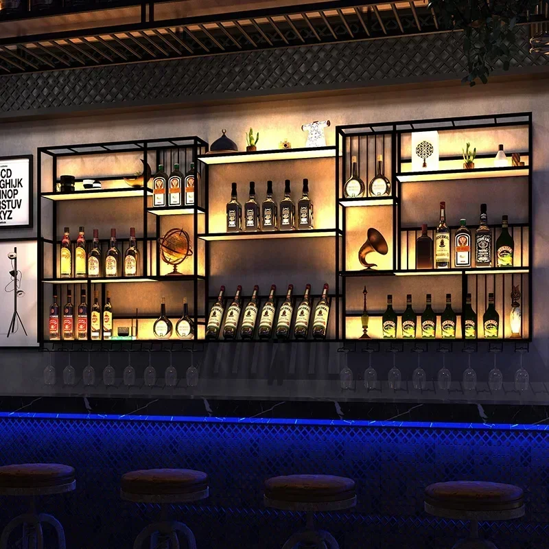 Dolap Köşe Raf Duvar Kahve Organizatör Vitrin Mobilya Cam Mağaza Büfe Bar Depolama Sütunu Vitrina Şarap Kulübesi Birleştirin