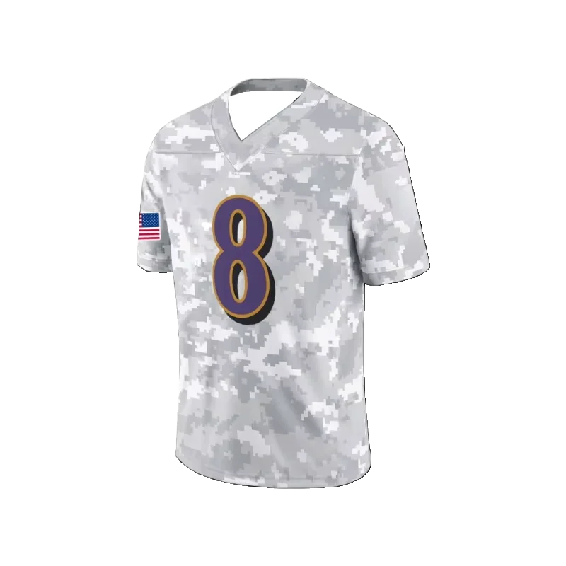 

#8 Men's Camo American Football Jersey Sports Quick-dry Top Fashion Breathable Athletic Tee Training Competition Sweatshirt Moto