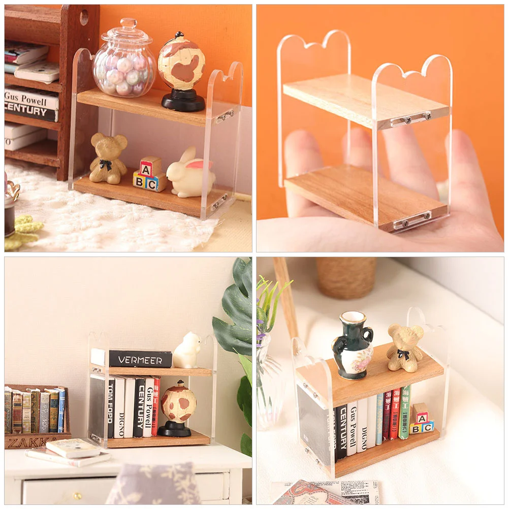 Miniature Decorations Storage Rack Book Shelves Furniture Desktop Miniatures Bookshelf