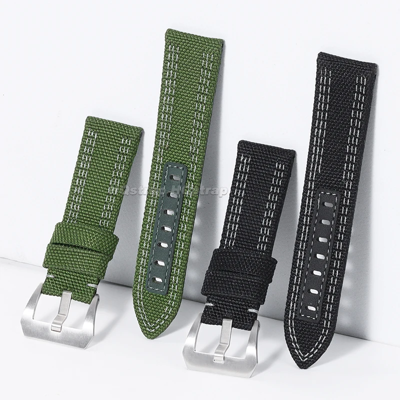 النايلون حزام من الجلد 24 مللي متر لبانيراي PAM 00984/985 PAM1122/753/1312 حزام (استيك) ساعة الرياضة مريحة العالمي استبدال سوار