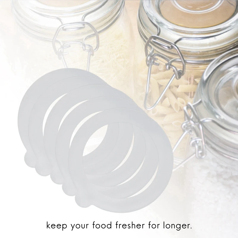 الترويج! 40 قطعة من أختام حشية بديلة من السيليكون، حلقات إغلاق حشية من السيليكون محكمة الغلق، تناسب برطمانات تعليب الفم العادية