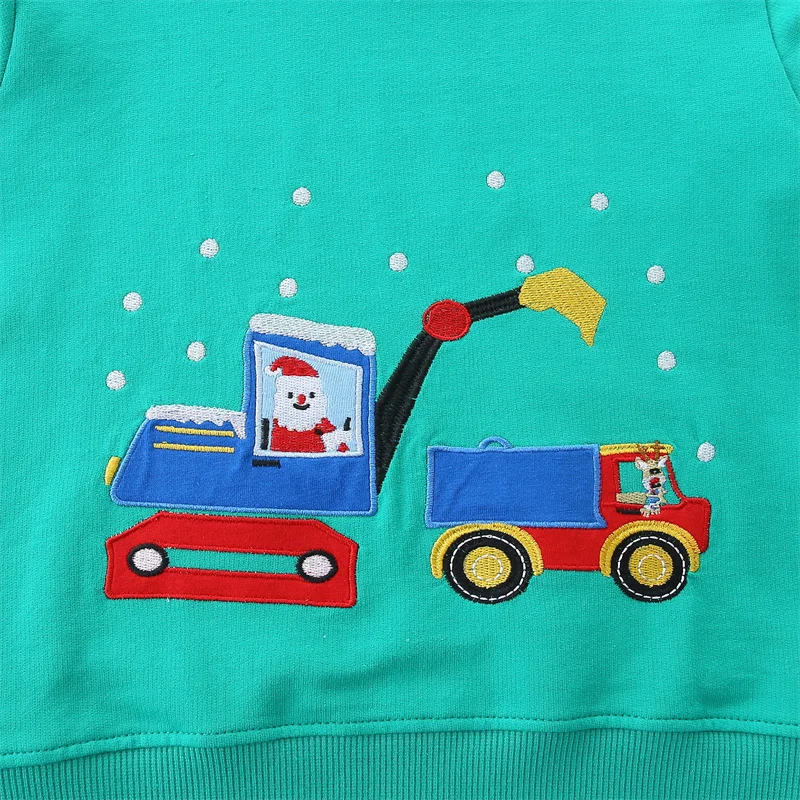 2-7T عيد الميلاد السنة الجديدة الفتيات بلوزات عيد الميلاد قمصان التطريز الأزرق طويلة الأكمام الخريف الشتاء ملابس الأطفال بلايز #5