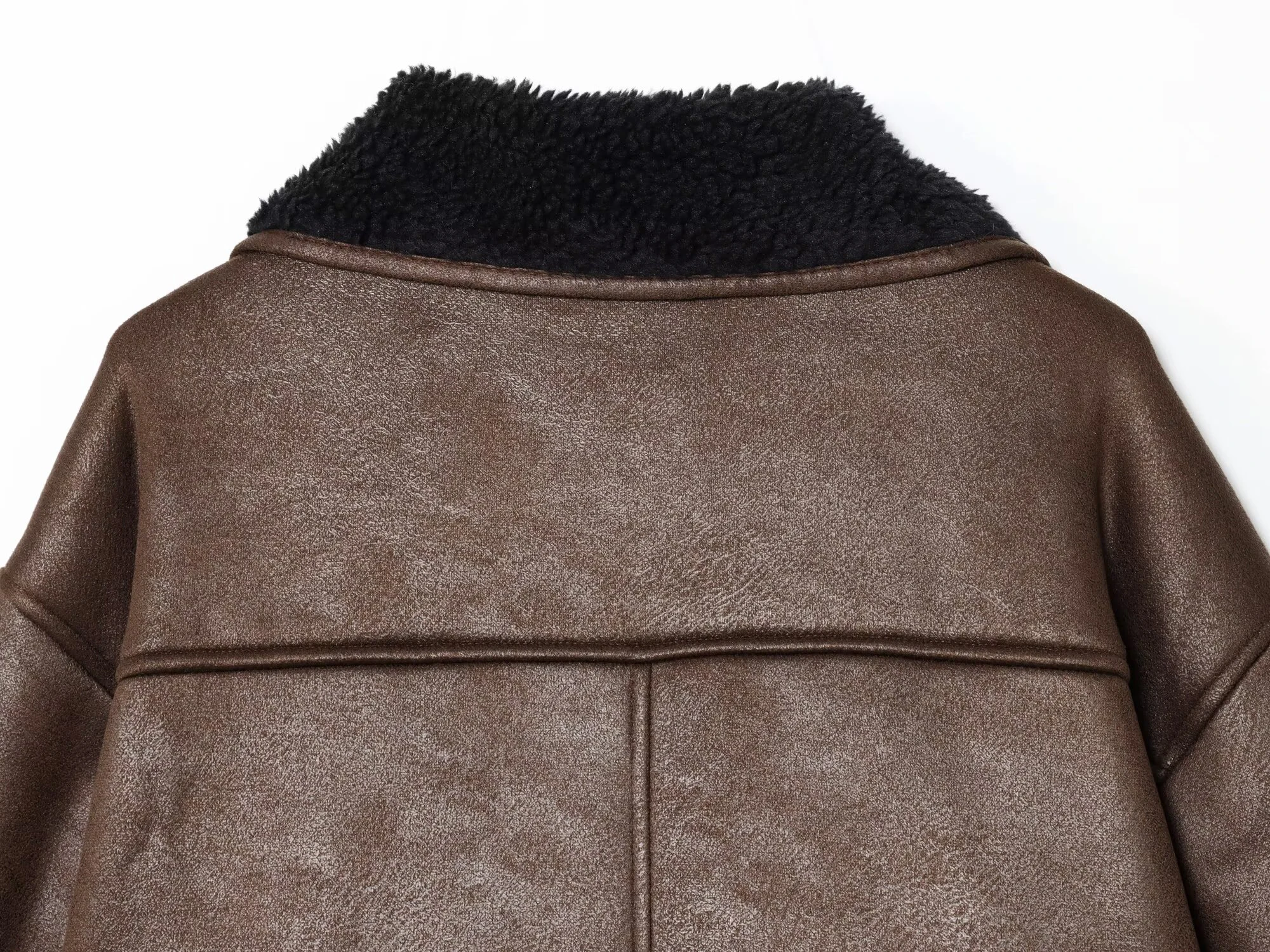 سترة ZERAINS على الطراز الأوروبي والأمريكي للخريف والشتاء من فراء الضأن الاصطناعي الجديد مع طية صدر السترة وسترة متكاملة على الوجهين