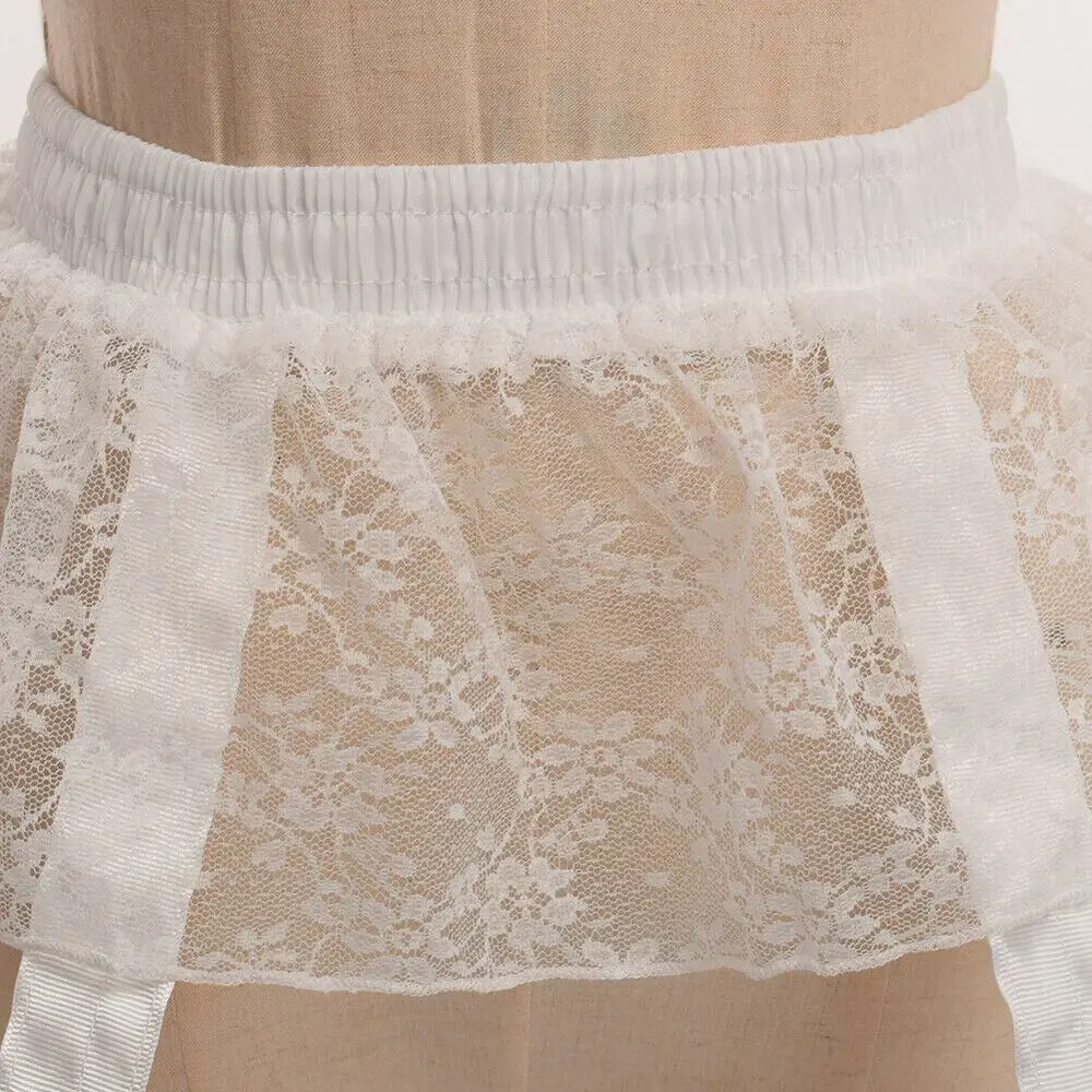 Crinoline ajustable en dentelle blanche pour femmes, jupon, lolita