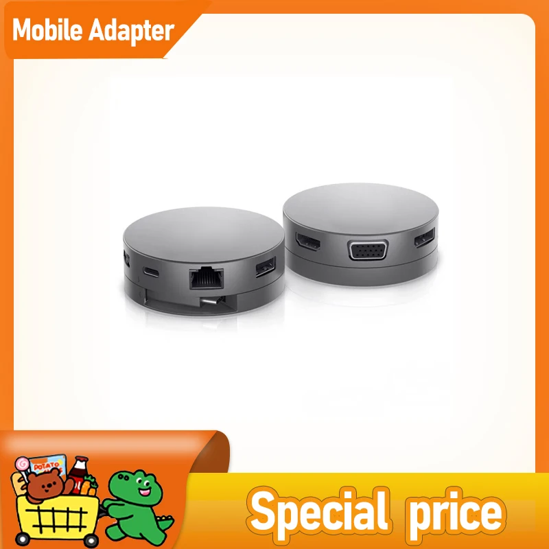 محول الهاتف المحمول لـ Dell DA310 7-IN-1 DA305 6-IN-1 DA300 مع USB-C USB-A HDMI VGA DP RJ45 4K محطة قاعدة توصيل متنقلة